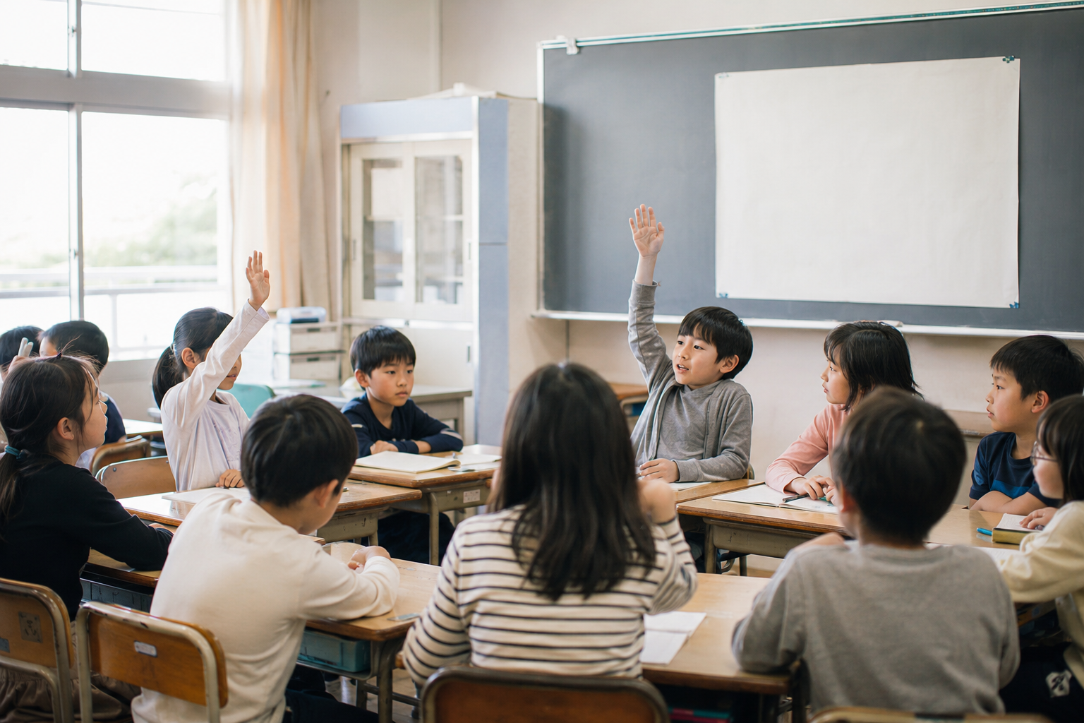 学級目標 決め方 学級目標について話し合う小学生たち
