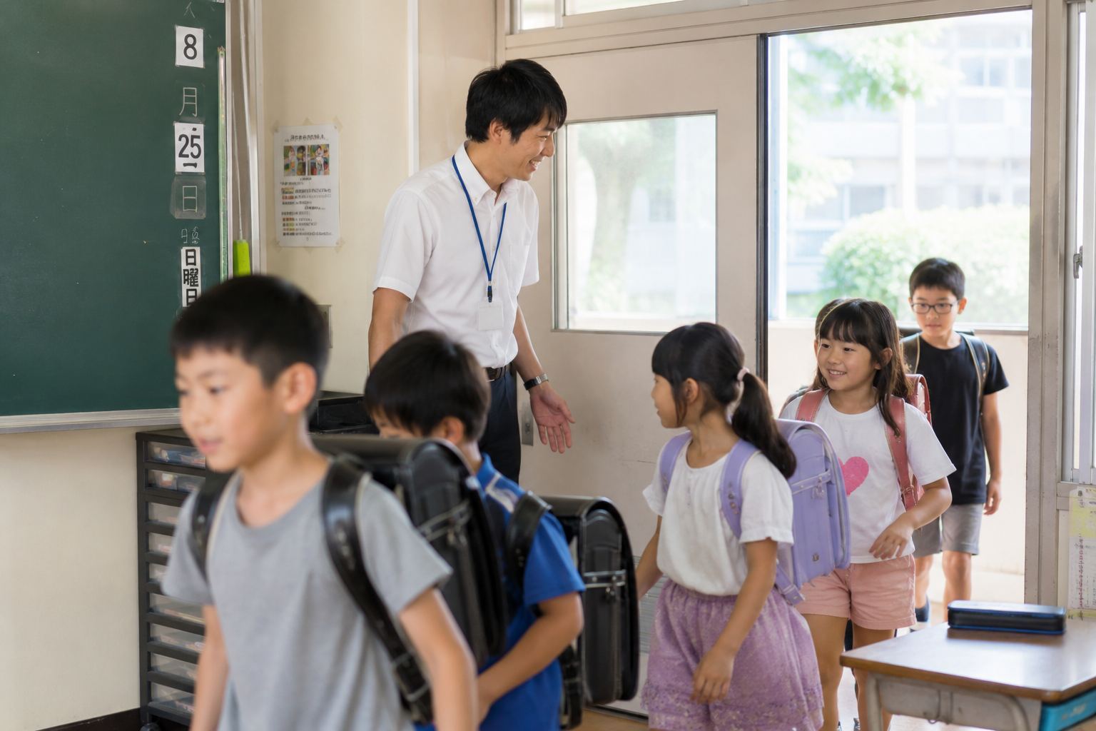 夏休み明け 学級経営 教室で子どもを迎える教師