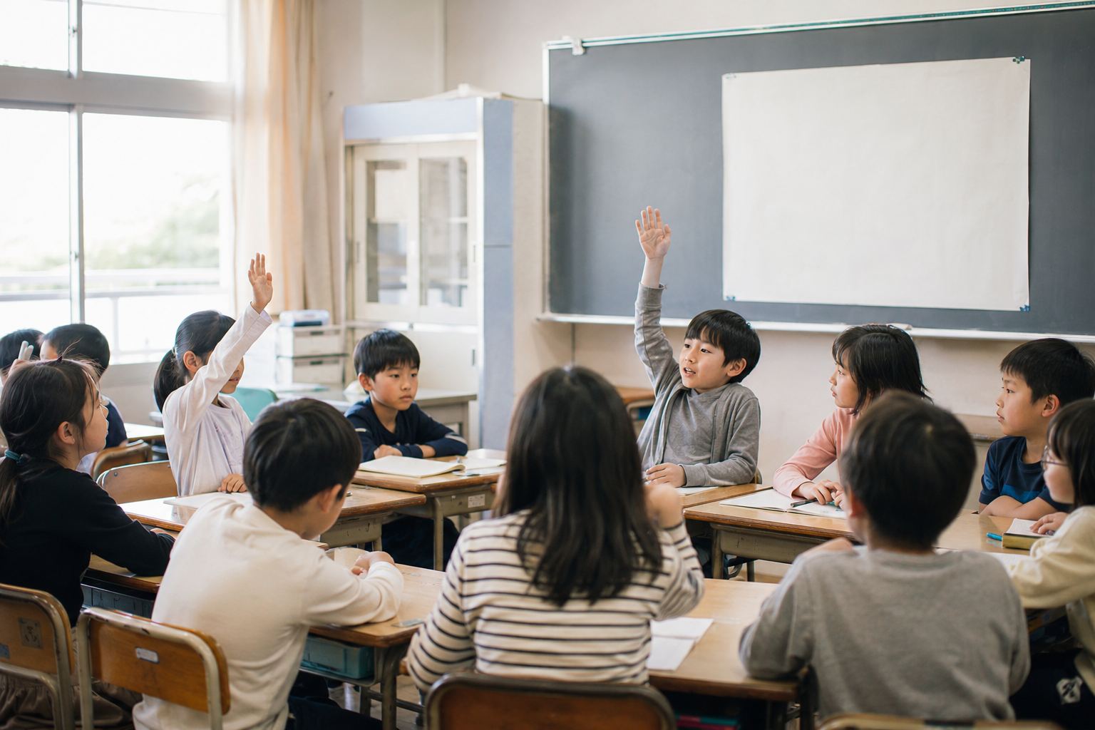 学級目標 決め方 学級目標について話し合う小学生たち