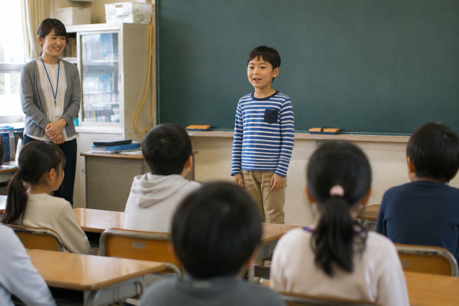 新学期 自己紹介ネタ 小学校 自己紹介をする子どもたち