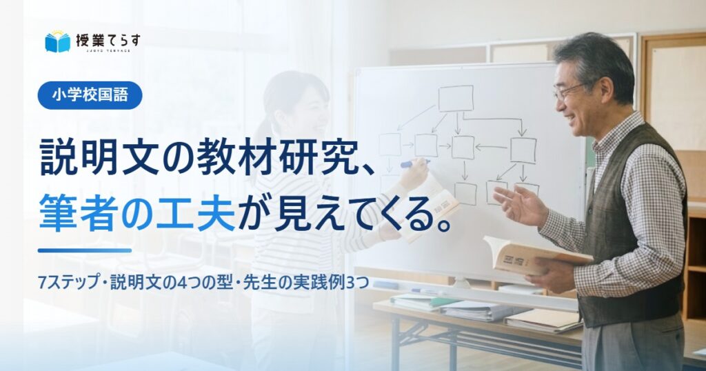 説明文の教材研究、筆者の工夫が見えてくる。7ステップ・説明文の4つの型・先生の実践例3つ